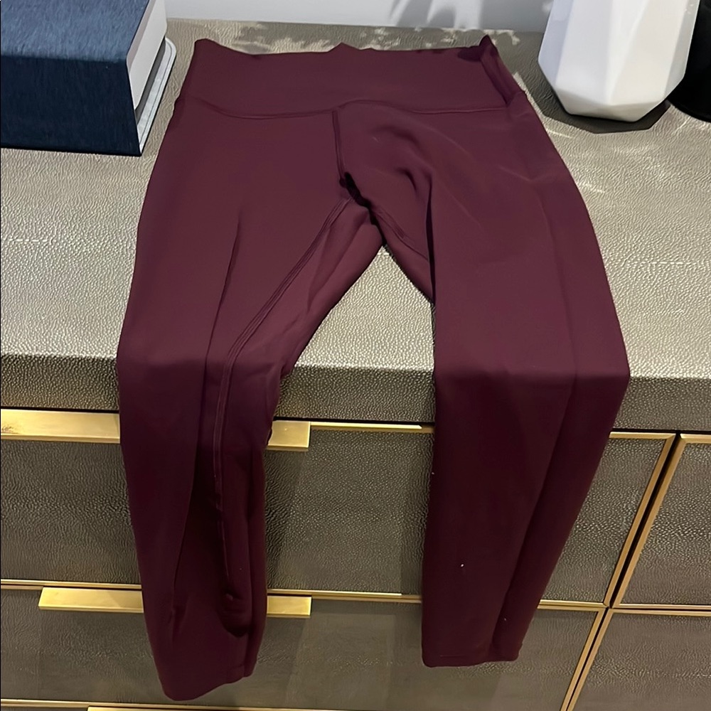 Lululemon Wonder Under Maroon Leggings 23”